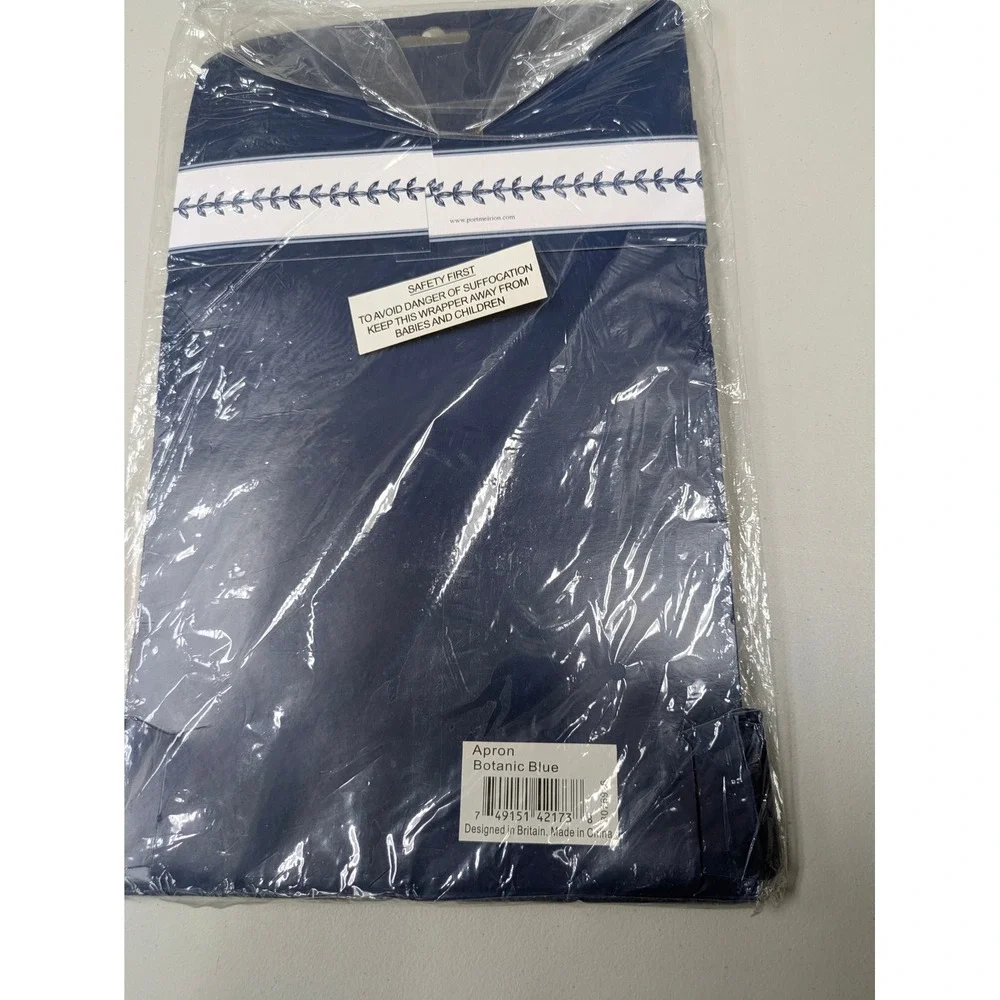 Cottagecore Kitchen Apron Portmeirion Botanic Blue OS Cotton Floral Butterfly